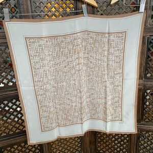 Vintage Echo Tan and Cream Silk Scarf